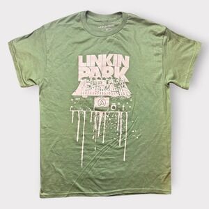 Linkin Park 2007 Tour T-Shirt Mens Medium Green Asia Australia New Zealand Tee